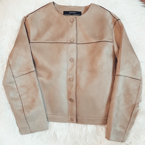 Zara Jackets & Blazers - Zara | Tan Suede Jacket